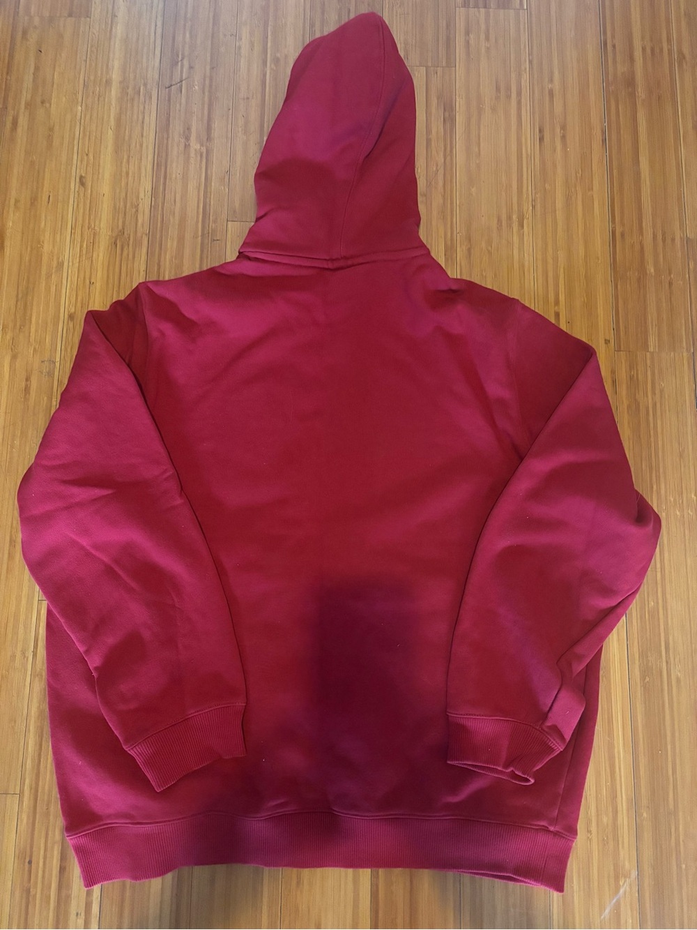 Lacoste Red Hooded Sweatshirt with Crocodile Logo - Picture 4 of 9